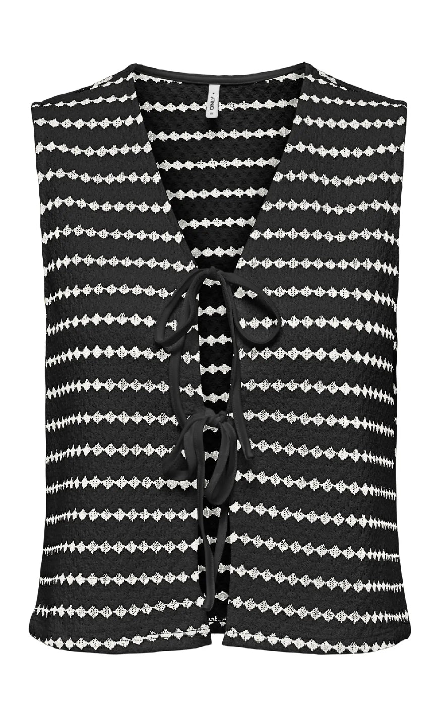 ONLY Vest - Eva Stripe - Black/Cloud Dancer