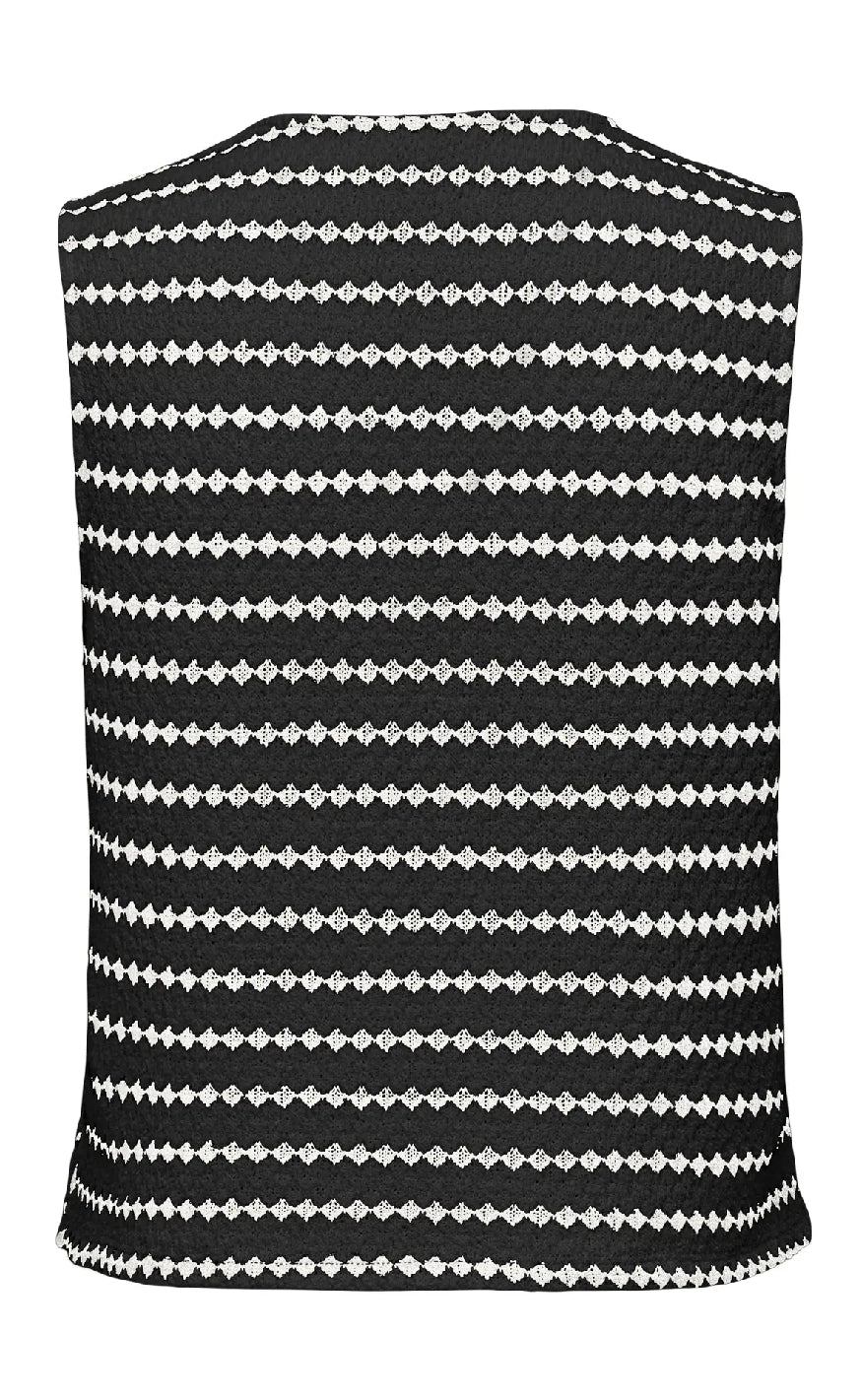 ONLY Vest - Eva Stripe - Black/Cloud Dancer
