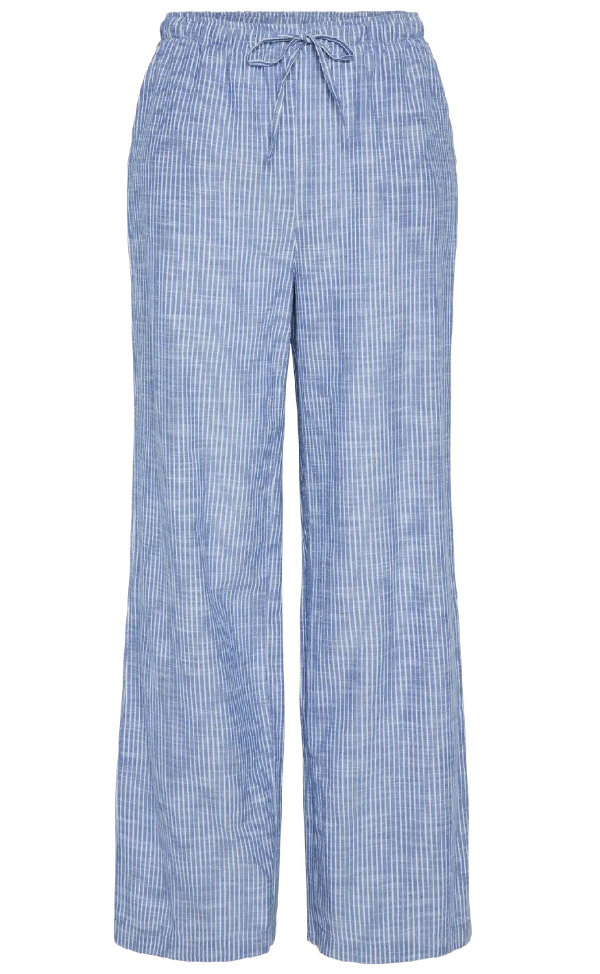 Pieces Bukser - Apia - Nautical Blue/Bright White