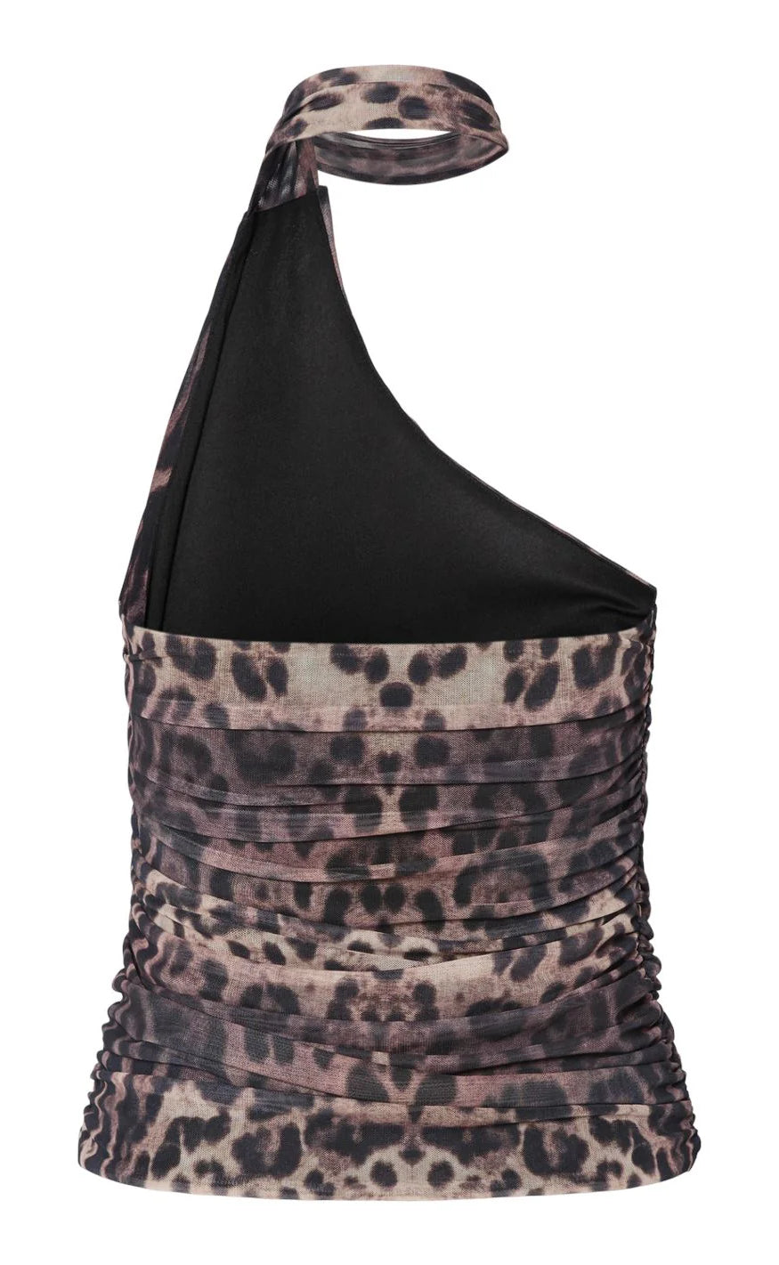 Pieces Top - Nalle - Black/Leo Online Hot Salg
