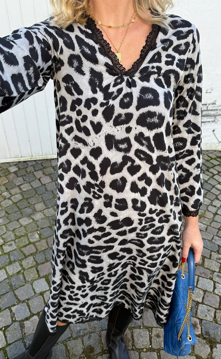 Say INA Copenhagen Kjole - Safina - Grey Leopard